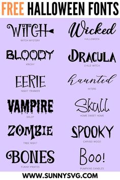 halloween font styles with free printables