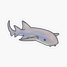 a gray shark sticker on a white background