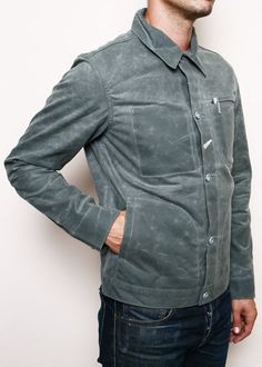 Supply Jacket // Grey Ridgeline – Rogue Territory Utility Cotton Outerwear With Waxed Finish, Rugged Cotton Outerwear With Waxed Finish, Casual Cotton Utility Jacket With Waxed Finish, Cotton Outerwear With Waxed Finish For Work, Rogue Territory, Vintage Denim Jacket, Nudie Jeans, Eyewear Brand, Raw Denim