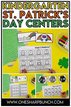 the st patrick's day centers for children to practice their language and spelling skills