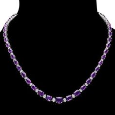 36.30Ct Natural Amethyst and Diamond 14K Solid White Gold Necklace Natural Oval Cut Amethyst Weights: Approx. 35.00 Carats Amethyst Measures: Approx. 6x4 - 8x6 - 9x7 mm Total Natural Round Diamond weights: Approx. 1.30 Carats (G-H / SI1-SI2) Necklace Length is 16 inches Total item weight is: Approx. 23 grams Disclaimer: all weights, measurements and colors are approximate and may vary slightly from the listed dimensions or as seen in the image. All pictures are magnified to show the smallest of Earrings Outfit, Wedding Ring Styles, Pearl Bridal Jewelry, White Gold Necklace, Pearl Necklace Earrings, Gold Face, Jewelry Appraisal, Pearl Jewelry Necklace, Emerald Pendant