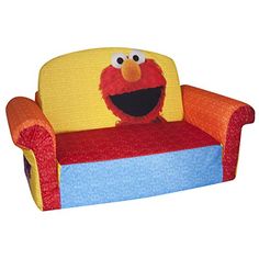 the sesame street chair has an elmo face on it