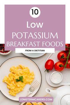 Are you on a low potassium diet? Are you looking for some ideas for a low potassium breakfast food? This list will give you some great and creative ideas! The top 10 low potassium breakfast foods to keep you full and satisfied! Potassium Smoothie, Kidney Diet Food Lists, Low Sodium Recipes Heart, Low Fiber Foods, Ckd Recipes, Food For Kidney Health, Healthy Kidney Diet