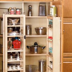 an organized pantry with lots of items in it