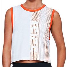 Nwts Box Muscle Shirt 100% Polyester - Cut And Sew Tank - Mix Of Solid And Screenprint - Center Back Stitch Detailing - All Sales Are Final White Sports Tops For Spring, White Tops For Sports In Spring, Summer Workout Tops With Logo Print, Summer Workout Top With Logo Print, Summer Sports Tops With Logo Print, White Sporty Top For Summer, Sporty White Top For Summer, White Sleeveless Top With Logo Print, White Sporty Top For Spring