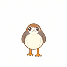 a brown and white bird standing on its hind legs