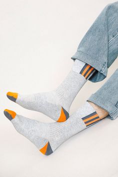 Our Split Crew gives a twist to your everyday basic. This premium combed cotton sock feature a larger cuff with side stripe detail a terry footbed and arch support. Size+ OSFA, M 9-12 Design+ 200 Needle+ Reinforced toe & heel+ Seamless toe+ Classic Ribbed Tube Sock+ Terry Cushioning on Footbed+ Crew Content + Care+ Premium Combed Cotton+ Wash Cold/Dry Low+ Imported Casual Striped Sports Socks, Winter Sporty Socks With Ribbed Cuffs, Sporty Winter Socks With Ribbed Cuffs, Casual Gray Sports Socks, Casual Gray Breathable Socks, Stretch Gray Cotton Socks, Gray Casual Socks For Spring, Casual Gray Socks For Spring, Cotton Socks With Ribbed Cuffs