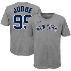 Youth New York Yankees Aaron Judge Nike Navy Player Name & Number T-Shirt Aaron Judge, Dale Earnhardt Jr, European Football, Sport Soccer, Boys Top, New England Patriots, Cool Tees, Soccer Jersey, New York Yankees