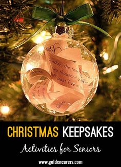 Christmas Keepsakes December Activities, Diy Christmas Ornaments Easy, Christmas Ornaments Gifts, Christmas Keepsakes, Stocking Stuffer Gifts, Alzheimers, Keepsake Ornaments