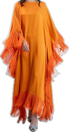 Fringe Floor-length Maxi Dress, Spring Kaftan With Fringe, Spring Long Kaftan With Fringe, Luxurious Resort, Fabric Butterfly, Statement Accessories, Quality Dresses, Caftan Dress, Grand Entrance