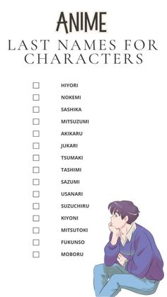 Printable List of Last Names For Characters For Anime Names For Characters, Last Names List, Last Names For Characters, Romantic Writing Prompts, Female Character Names, Writing Inspiration Tips, Anime Character Names, Best Character Names, Fantasy Names