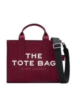 burgundy cotton canvas logo print to the front logo patch to the rear circular top handles adjustable detachable shoulder strap internal logo patch multiple internal slip pockets main compartment Medium Tote Bag, Red Tote Bag, Marc Jacobs Tote, Red Tote, The Medium, Dolce E Gabbana, Medium Tote