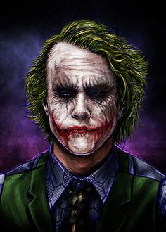 the joker as depicted in an art print