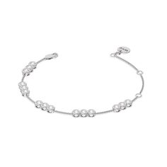 Round out your everyday style with the sparkle of this diamond bracelet. You can wear it on its own or stack it with a timepiece or a couple of bangles. This bracelet is designed to withstand frequent use. It features a series of diamond trios set securely on bezels. The bezel setting ensures the diamond stays firmly in place and its sides are protected from impact. Diamond Chain Bracelet For Everyday Luxury, Classic White Gold Diamond Pearl Bracelet, Modern Round Bracelet With Bezel Setting, Modern Round Bracelets With Bezel Setting, Timeless Silver Pearl Jubilee Bracelet, Everyday Luxury White Gold Jubilee Chain Bracelet, Luxury Everyday Diamond Bracelet With Single Cut Diamonds, Luxury Diamond Bracelet With Bezel Setting For Everyday, Luxury Everyday Diamond Bracelet With Bezel Setting