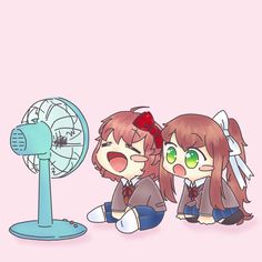 Sayori And Monika Matching Pfp, Sayori And Monika, Monika And Sayori, Sayori X Monika, Monika X Sayori, Ddlc Natsuki, Oki Doki, Okie Dokie, Psychological Horror