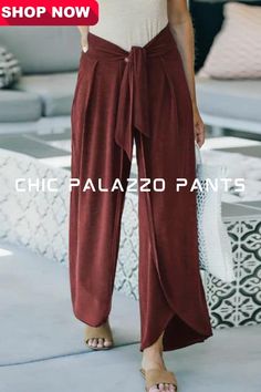 Elevate your style with our Chic Palazzo Pants with Tie Front Detail! Effortlessly chic, comfortable, and perfect for any occasion. Step into sophistication today! 💫👖 #PalazzoPants #ChicStyle #FashionForward #MemorialDaySale #USA #StylishPant #MemorialDayDeals #ShopNow #ComfortAndStyle #SophisticatedLook #StayStylish Elegant Loungewear Pants With Tie Waist, Chic Loungewear Pants With Tie Waist, Chic High-waisted Tie Waist Pants, Chic High-waisted Pants With Tie Waist, Elegant Wide Leg Pants With Tie Waist For Spring, Elegant Spring Wide Leg Pants With Tie Waist, Chic Tie Waist Ankle-length Pants, Chic Ankle-length Tie Waist Pants, Elegant Spring Bottoms With Tie Waist