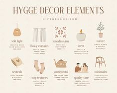 an info sheet with different types of home decor elements