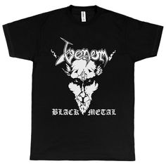 a black t - shirt with an image of a demon on it