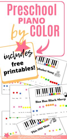 the free printable preschool piano worksheet