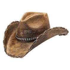 Stampede Hats - Black Stained Cowboy Hat w- Chain Hat Band Unsure of what a Dropship item is? Click this link so you are fully informed prior to your purchase! Stampede Hats - Black Stained Cowboy Hat With Chain Hat Band Bring some Wild West charm into your wardrobe with this cowboy hat with a chain band from Stampede Hats. This stained brown and black cowboy hat with chain details and stunning leatherwork is the perfect solution for upgrading your style and protecting yourself from the sun. Made from tightly woven Bangora straw, this cowboy hat is built to last and impress for many years to come. Wear a Black Stained Cowboy Hat for a Unique Look Featuring a traditional western straw cowboy hat shape, this brown and black cowboy hat from Stampede Hats is anything but ordinary when it comes Black Cowboy Hat, Outback Hat, Black Cowboys, Protecting Yourself, Felt Cowboy Hats, Chapeau Cowboy, Straw Cowboy Hat, Black Cowboy, Embroidered Leather