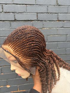 This can be made in any colour of choice. Beautiful glueless all back cornrow wig , very natural with bleached knots. Fits every head size and is very comfortable, easy to wear and natural looking unit. Cornrow Wig, Braded Wig, Ombre Braid, Feed In Braids, Curly Braids, Wig Short, Short Braids, Feed In Braid, Braids Wig