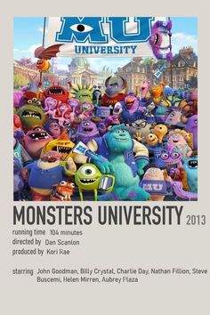 monsters university 2013 poster with the title'monsters university 2013 '