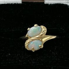 ⚓14k Gold Double Opal Ring Size 6.25 Solid 14k gold, stamped 14k. Not filled or plated. In excellent condition. We sell the highest quality vintage and pre-owned items! Free domestic shipping always! On its way to you in 1 business day. 30 day return policy! ⚓The Details Size 6.25 Two opal stones 1.74 mm band Weighs 3 grams ⚓Who We Are We are a small, family-owned business in Plymouth, MA. Located in the heart of Main Street, Main Street Jewelry Co.'s mission is to find one-of-a-kind, unique pie Vintage 14k Stamped Opal Ring For Formal Occasions, Antique Gold Opal Ring Collectible, Vintage 14k Stamped Opal Ring Gift, Heirloom Gold Opal Ring Stamped 14k, Classic Gold Opal Ring Stamped 14k, Vintage Opal Ring In 14k Gold, Gold Opal Ring Collectible Classic Style, Vintage 14k Gold Opal Ring, Classic Gold Opal Ring Hallmarked