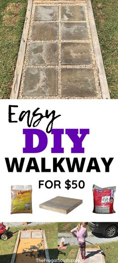 an easy diy walk way for $ 50 with instructions to make it in minutes