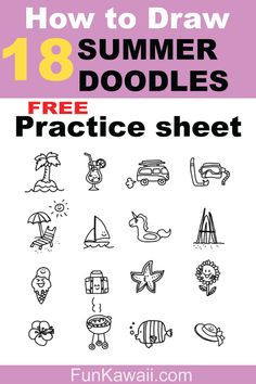 How to draw doodles. step by step Cute Summer Doodles, Doodles Step By Step, Elementary Crafts, Summer Doodles, Draw Doodles, Drawing Something, Drawing Activity, Planner Doodles, How To Draw Cute