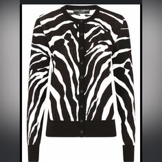 This Is The Sweater Of The Year! Dolce And Gabbana Animal Zebra Print New With Tags. Size- Us 10, It46, M/L This Is The Most Gorgeous Cardigan Sweater You Will Find. It Has A Slight Metallic Appearance Up Close And Is Not Itchy At All. This Is The Priced To Sell! This Sweater Is Sold Out Everywhere And Is Very Hard To Find. Retails For $1595.00 Will Accept Reasonable Offers! Black Fitted Luxury Cardigan, Luxury Black Fitted Cardigan, Luxury Fitted Black Cardigan, Designer Fitted Black Cardigan, Fitted Luxury White Cardigan, Luxury Fitted White Cardigan, Dolce Gabbana Sweater, Zebra Design, Mohair Cardigan