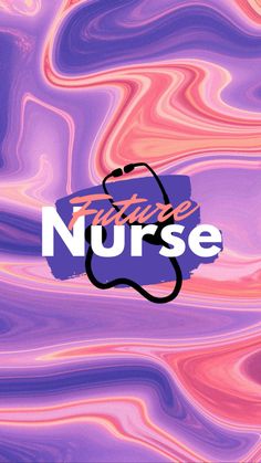 the words future nurse are painted in purple, pink and orange colors with an apple logo on it