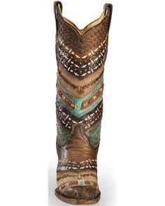 Turquoise Embroidery, Corral Boots, Leather Floral, Rubber Heels, Cowgirl Boots, Western Boots, Floral Embroidery, Cowboy Boots, Brown Leather