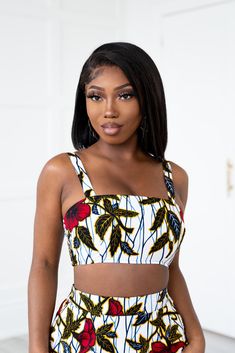 LANRE African Print Tube Crop Top Trendy Bandeau Crop Top With Floral Print, African Print Crop Top, Ankara Crop Top, Tops Off Shoulder, Women Right, Ankara Tops, Ankara Designs, Natural Beauty Products, African Inspired Clothing