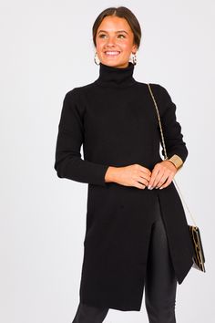 3/4 & Long Sleeve - Tops - The Blue Door Boutique Off Shoulder Jacket, Athleisure Accessories, I Fall To Pieces, Easy Stretches, Blue Door, Comfy Tops, Tunic Length, Sweater Black, Blazer Dress