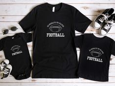 On Sundays we watch football matching t-shirts for the whole family! Perfect gift for Father's Day or birthday. Father son matching football shirts. Matching game day shirts for adults and kids.     Items are sold separately. Order multiple sizes from one listing. Options for baby, toddler, youth, and adult sizes (see below).  SHIRT SIZING: Please refer to size charts. All shirts are unisex. -Baby bodysuit (Rabbit Skins 4400): Sizes newborn - 24 month -Toddler t-shirt (Bella Canvas 3001T): Sizes Game Day Matching Family T-shirts, Team Name T-shirt For Game Day, Team Name T-shirt For Game Day On Father's Day, Game Day T-shirt With Team Name For Father's Day, Fan Apparel T-shirt For Game Day On Father's Day, Father's Day Game Day Fan Apparel T-shirt, Father's Day Game Day T-shirt With Team Spirit, Game Day Team Spirit T-shirt For Father's Day, Black T-shirt With Name Print For Football Season