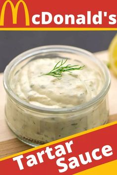 a close up of a jar of tartar sauce