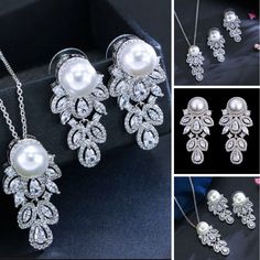 #jewelry #jewelrysets #gauges #plugs #weddingearrings #weddinggauges #promgauges #formalgauges #pageantgauges #pageantearrings #competitionearrings #earrings #formalearrings #gauges #tunnels #earrings #bridalgauges #promgauges #plugs Pearl White Crystal Jewelry With Matching Earrings, Pearl White Cubic Zirconia Dangle Jewelry, Pearl Drop Crystal Round Jewelry, Pearl Drop Crystal Jewelry, Crystal Jewelry With Pearl Drop, Pearl White Crystal Dangle Jewelry, Pearl White Jewelry Sets For Anniversary, Anniversary Jewelry Set With Pearl Drop, Wedding Plugs