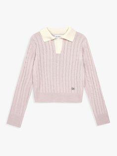 Composition : ACRYLIC 100%Color : PINKCountry of Origin : Republic of Korea Fashion Ideas, Knitwear, Composition, Collage, Collar, The Originals, Knitting, Clothes For Women, Outfit Inspo