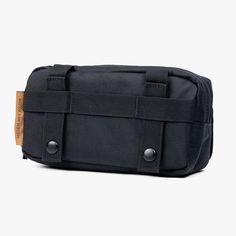 a black toilet bag with two compartments