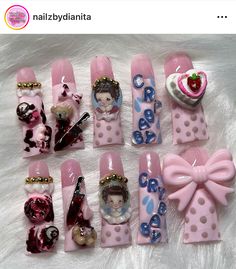 Cry Baby Nails Melanie Martinez, K 12 Nails, Melanie Martinez Nails Inspired Cry Baby, Cry Baby Nails, Melanie Martinez Inspired Nails, Melanie Martinez Nails, Plum Nails, Baby Nails