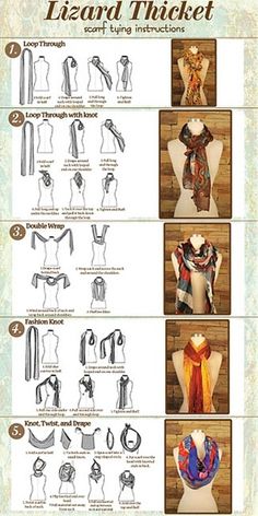 Scarf Tying Instructions... How To Tie Scarves, Tie Scarves, Tie Scarf