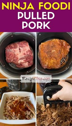 the instructions for how to make ninja food pulled pork