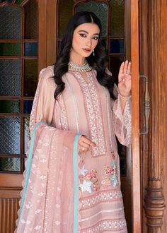 Buy Premium Embroidered Pink Salwar Kameez Pakistani Dress emblazoned with luxury designs, embroidery, fine threads, and floral details. Fast Shipping. Pink Salwar Kameez, Pakistani Attire, Shirt Combination, Salwar Kameez Pakistani, Pakistani Dress, Pink Shade, Embroidery Designs Fashion, Pakistani Dress Design, Organza Fabric