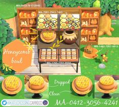 an animal crossing game with honeycombs and other items in the display case for sale