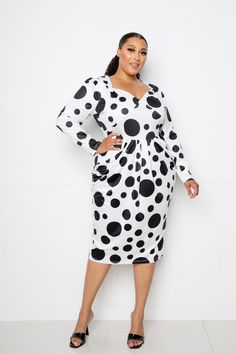 Imported IXL.2XL.3XL POLKA DOT DROP WAIST RUCHED MIDI DRESS 96% Polyester 4% Spandex White Dot BBA Polka Dot Drop Waist Ruched Midi Dress split Item Measurements: SIZE:1XLLength:47" Waist:42" Bust:44" split split Luxury Fitted Polka Dot Midi Dress, Poka Dot Robe, Cheap Cotton Polka Dot Dresses, Cheap Polka Dot Cotton Dresses, Luxury Polka Dot Dress For Workwear, Polka Dot Dress Nordstrom, Luxury Elegant Swiss Dot Dress, Cheap Polka Dot Dresses, Luxury Polka Dot Dress For Work