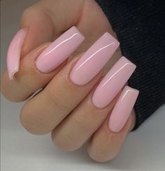 Plain Acrylic Nails, Kylie Nails, Acrylic Nails Nude, Makeup Colorful, Long Square Nails, Makeup Simple, Plain Nails, Nagel Tips, Her Nails