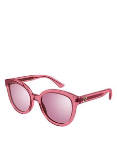 Gucci '80s Monocolor Round Sunglasses, 54mm Jewelry & Accessories - Bloomingdale's Protection Logo, Buy Gucci, Eyewear Sunglasses, Round Sunglasses, Sunglasses Accessories, Jewelry Accessories, Gucci, Sunglasses