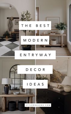 the best modern entryway decor ideas for your home or office in black and white