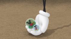 an animated mickey mouse swinging on a swing