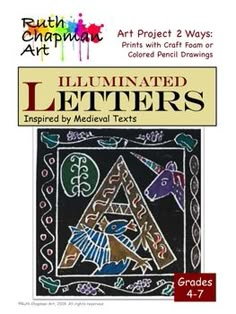 the front cover of an art project for children's artwork and crafts, featuring letters